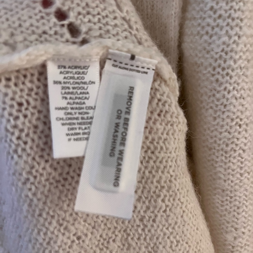 Lou& Grey Cream White Wool Alpaca Blend Cardigan L - Picture 2 of 4